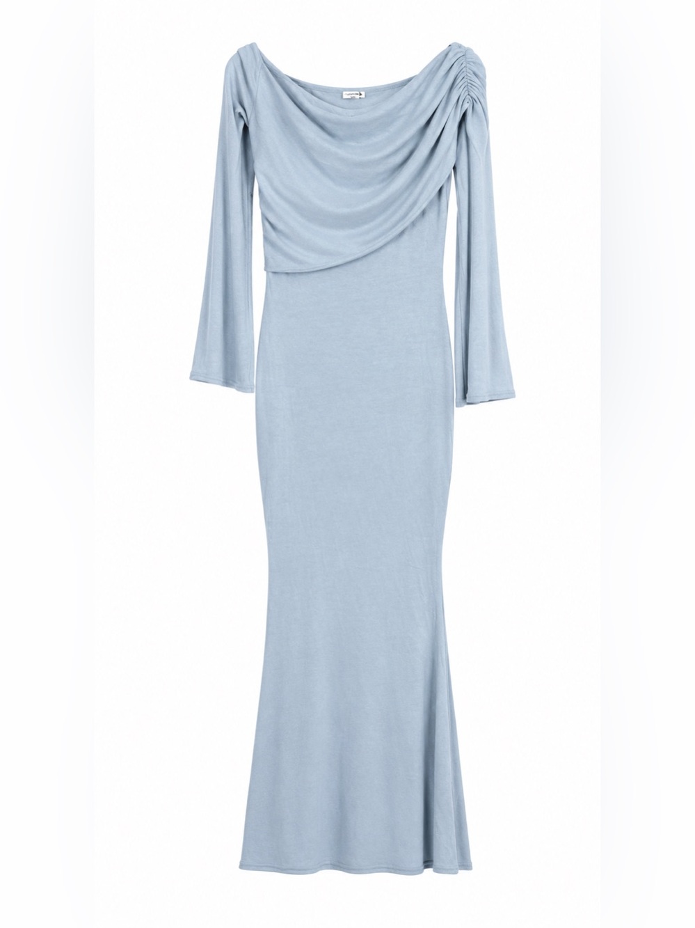 Fashion Nova Blue‎ Off Shoulder Maxi Dress Women’s M Bodycon Long Sleeve Gown